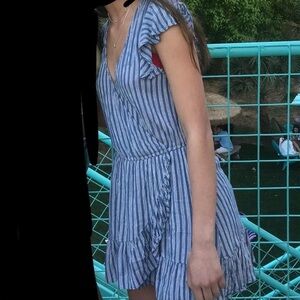 American eagle outfitters blue and white romper. Size small